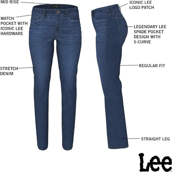 Lee Women's Plus Size Legendary Regular Fit Straight Leg Jean - Classic 5-Pocket Style - View #6